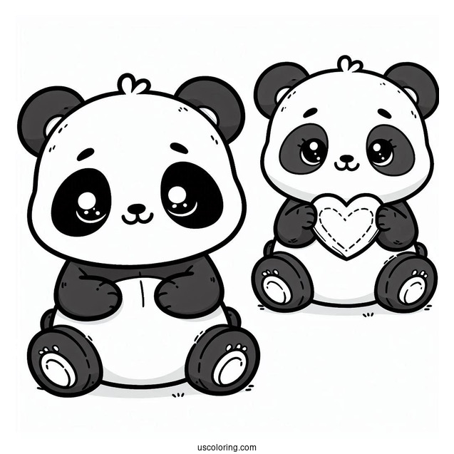 Adorable Cartoon Panda Coloring Sheet