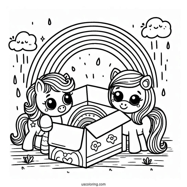 Rainbow Friends Coloring Page Looking At Odd Box
