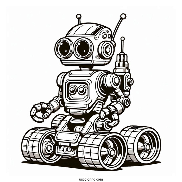 Robot Car Coloring Page