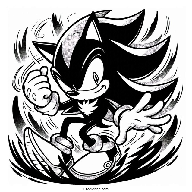 Shadow Coloring Page Attacking Sonic