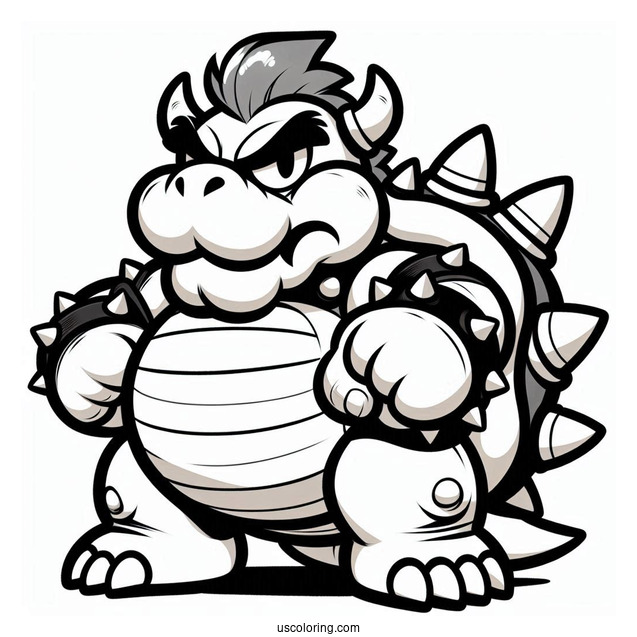 Angry Looking Bowser To Color