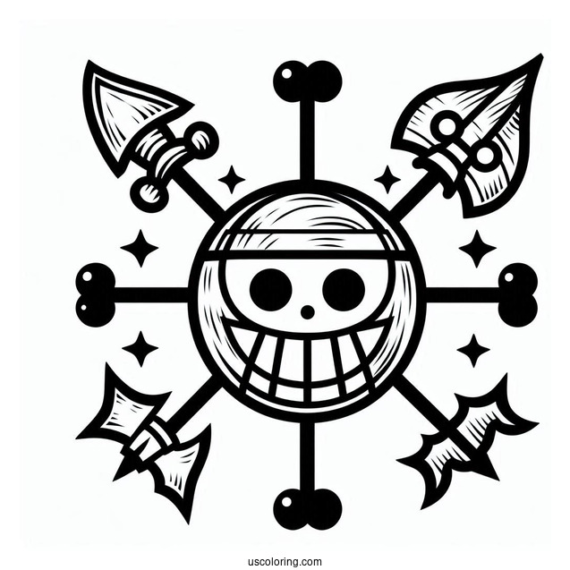 Easy One Piece Coloring Page Of Logo