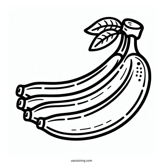 Easy Outline Of Banana For Preschoolers To Color