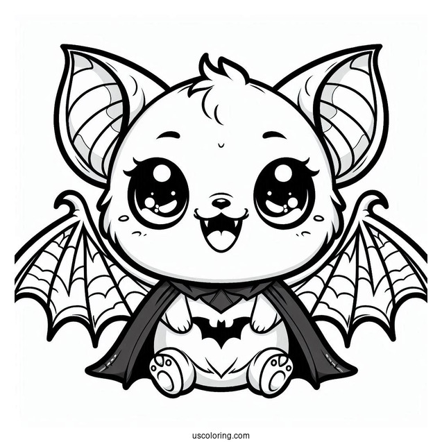 Smiling Vampire Bat Coloring Page