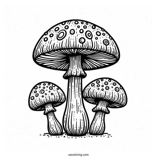 Fantastical Mushroom Coloring Page