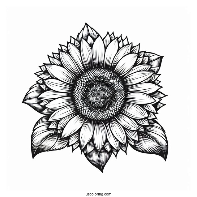 Big Sunflower Coloring Sheet
