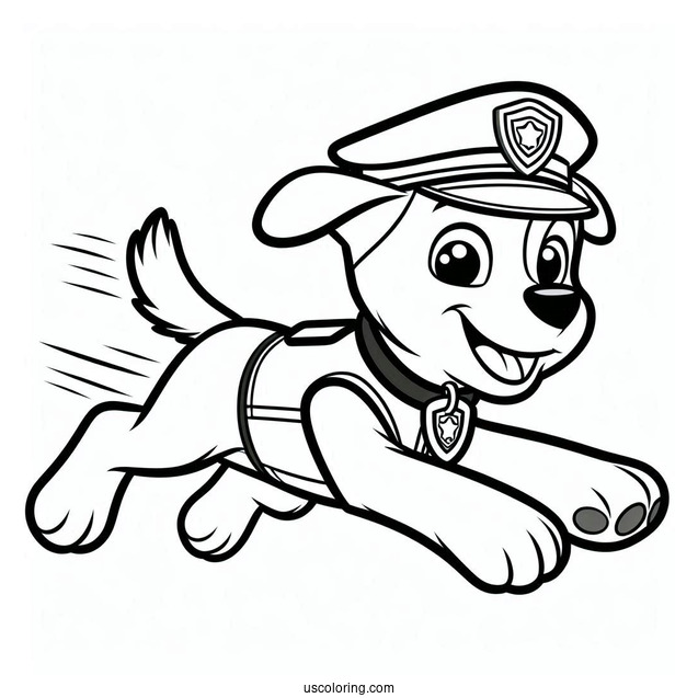 Simple Coloring Page Of Police Dog Chase