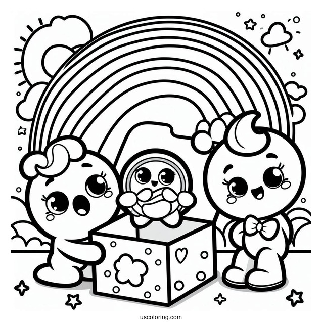 Rainbow Friends Coloring Page Looking At Odd Box