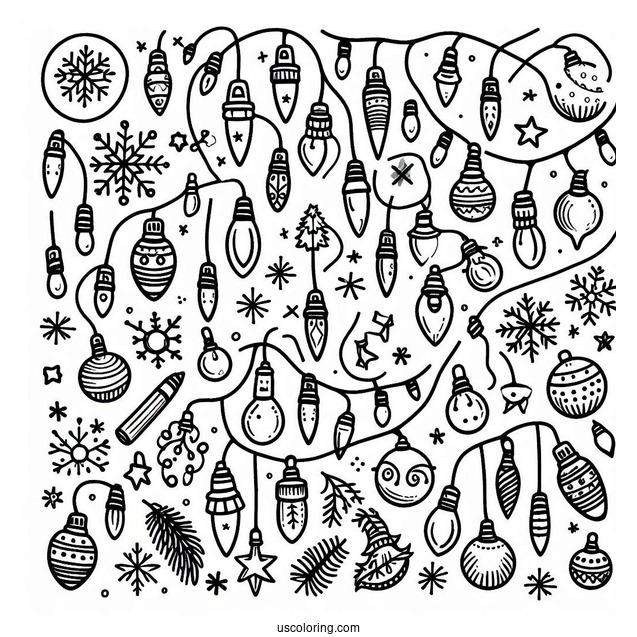 Lots Of Small Christmas Lights To Color