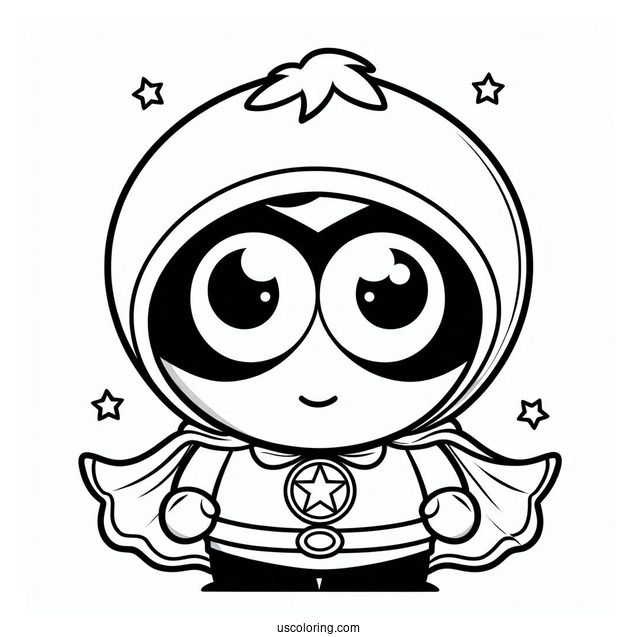 South Park Coloring Page Of Cute Wonder Tweek In Superhero Costume