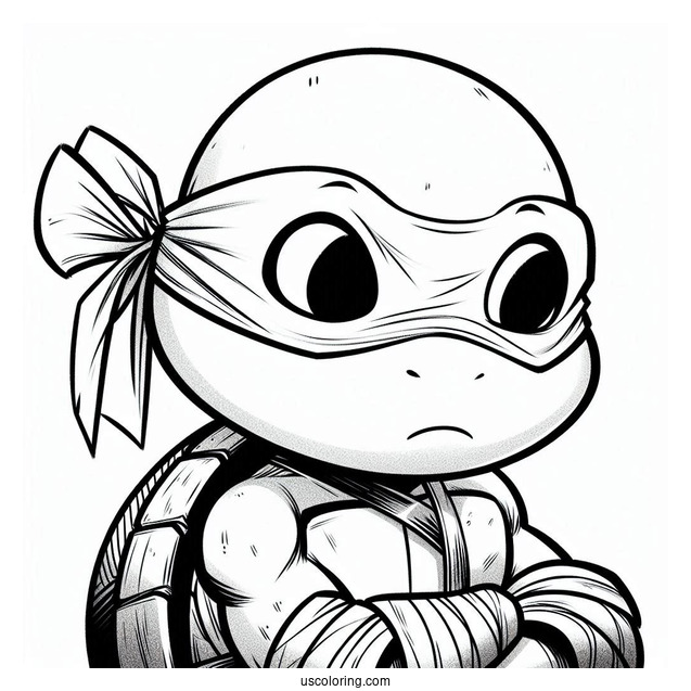 Ninja Turtles Coloring Page Of Young Raphael Pouting