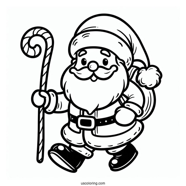 Easy Outline Of Santa To Color For Toddlers