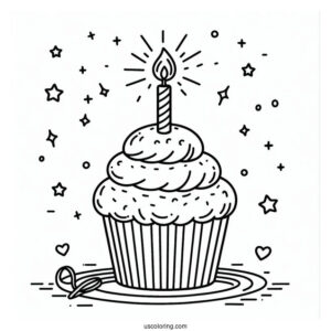 Birthday Cupcake With Candle