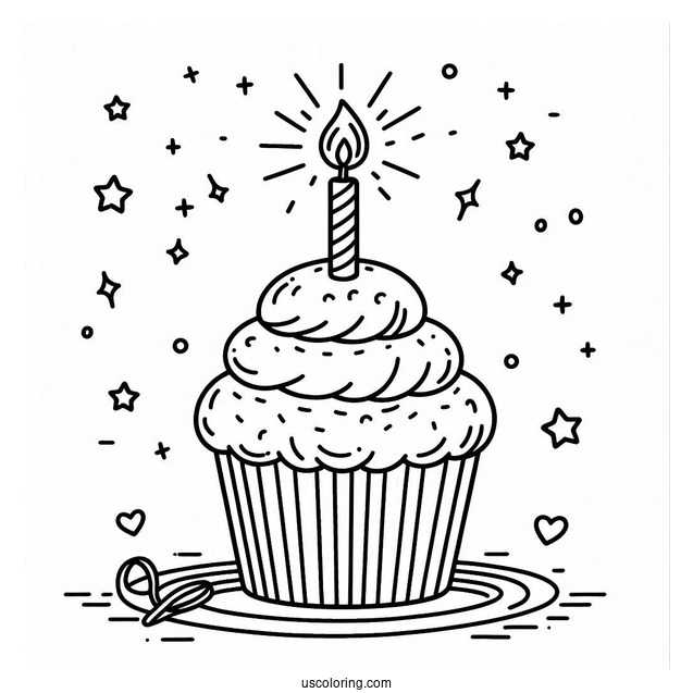Birthday Cupcake With Candle