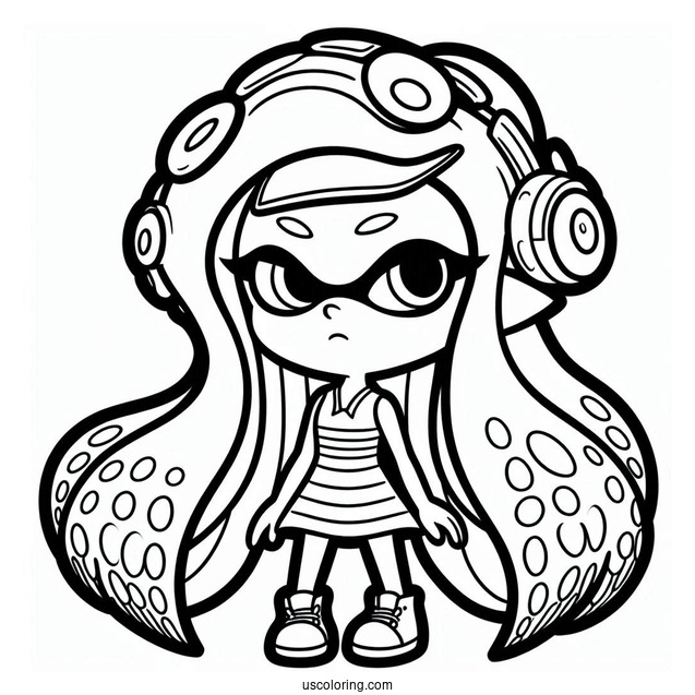 Splatoon Coloring Page Of Marina Ida Outline Splatoon 2