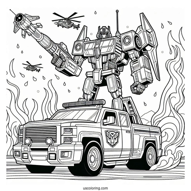 Transformers Rescue Bots Coloring Page Heatwave For Kids