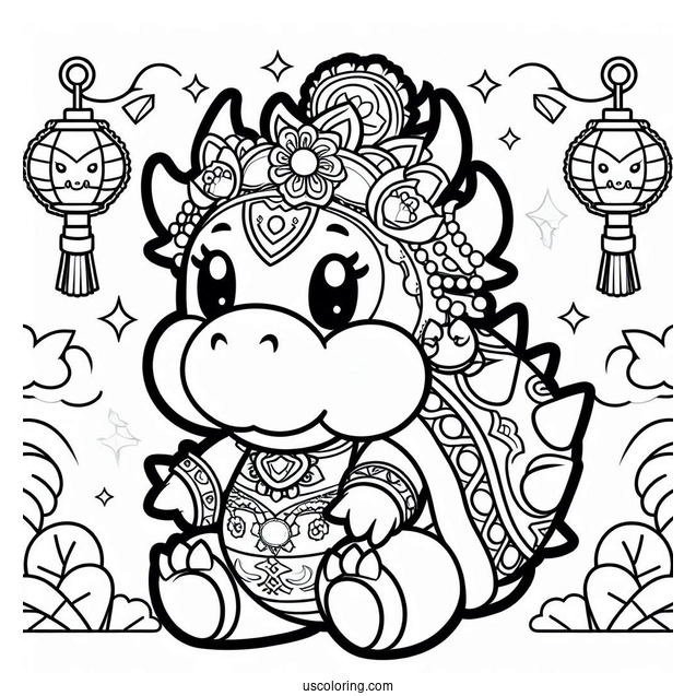 Baby Paper Bowser To Color