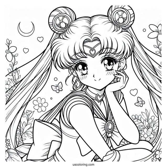Sailor Moon Usagi Tsukino Coloring Page