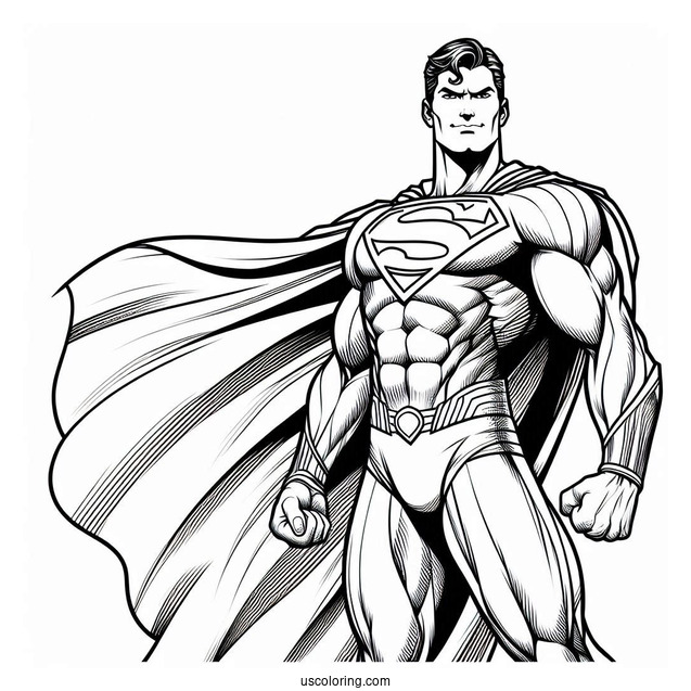 Simple Outline Of Superman To Color