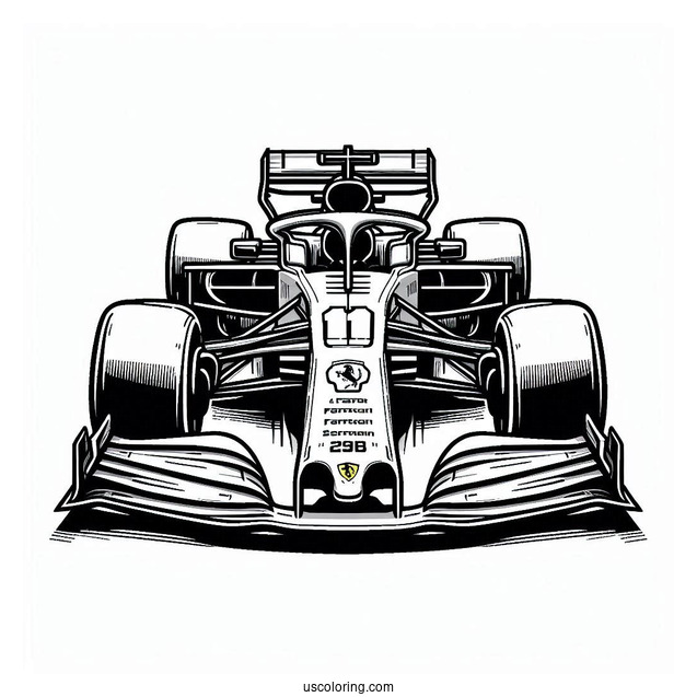 Ferrari F1 Coloring Page Car For Kids