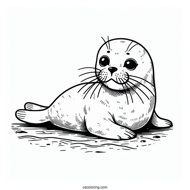 Close Up Of Seal Coloring Page