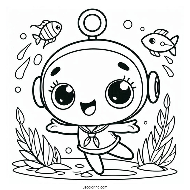 Octonauts Coloring Page Of Paani With Open Arms For Preschoolers