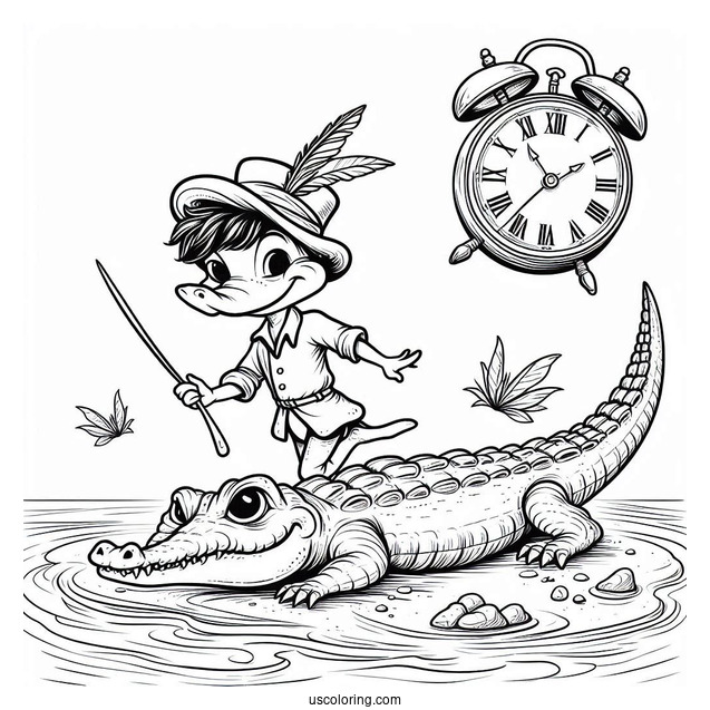 Peter Pan Tick Tock Crocodile To Color