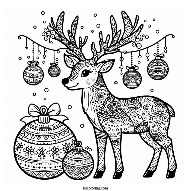 Large Adult Reindeer With Christmas Decorations