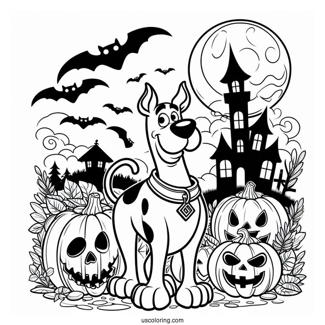 Halloween Themed Scooby-Doo Coloring Sheet