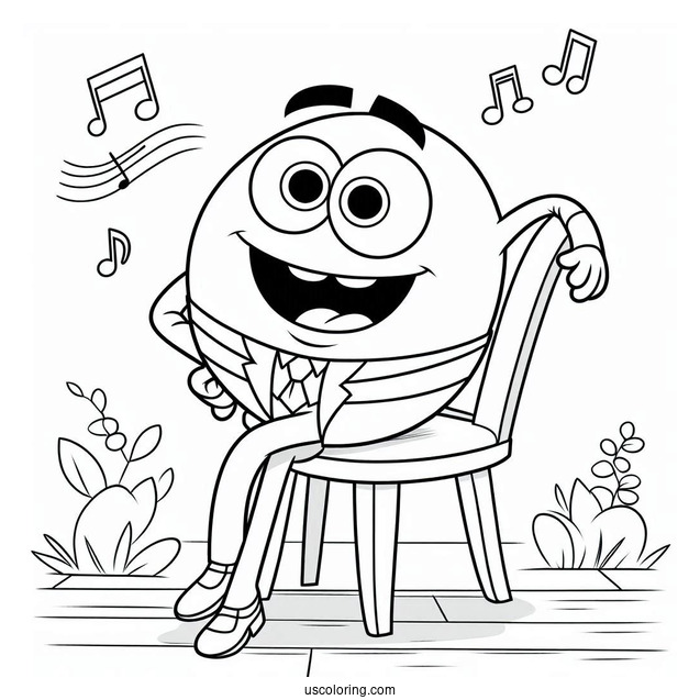 Sing Coloring Page Of Gunter Posing With Chair For Kids