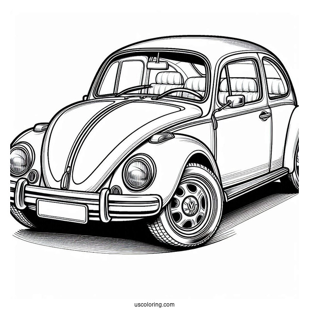 VW Beetle Coloring Page