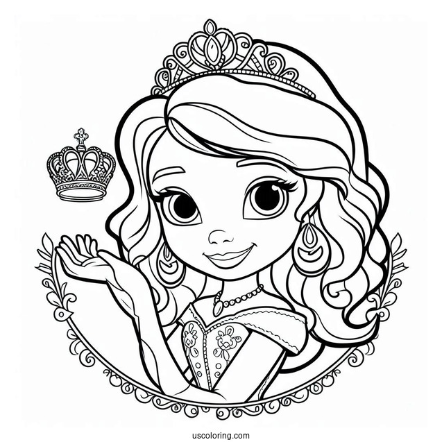 Easy Sofia The First Coloring Page For Kids