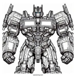 Complex Optimus Prime Coloring Page Autobot Form
