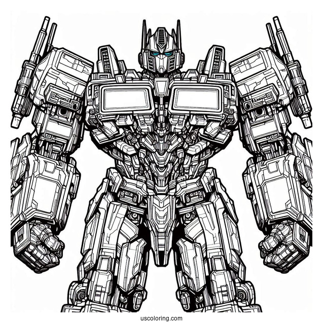 Complex Optimus Prime Coloring Page Autobot Form