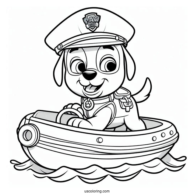 Coloring Sheet Of Zuma On Water Craft
