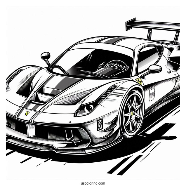 Ferrari Race Car Coloring Page