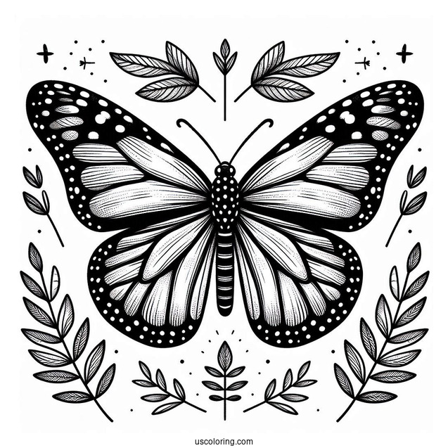 Top View Of Monarch Butterfly For Preschoolers