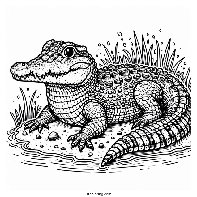 Australian Saltwater Crocodile Coloring Sheet