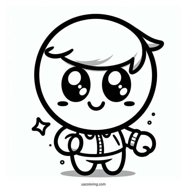 Easy Shy Guy Coloring Page Outline For Kids