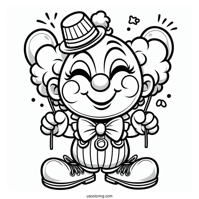 Easy Coloring Sheet of Happy Clown