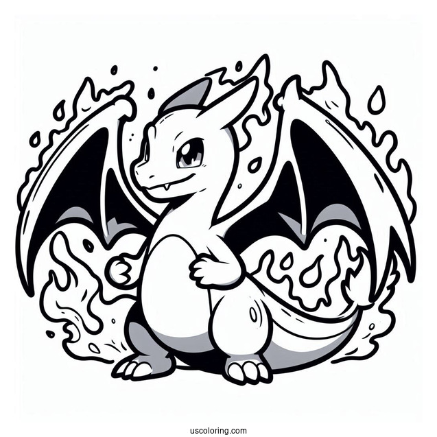 Fire Themed Charizard Pokemon To Color