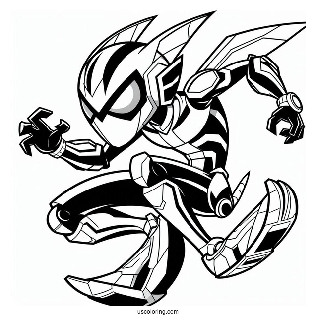 Ben 10 Coloring Page Of Crashhopper Leaping