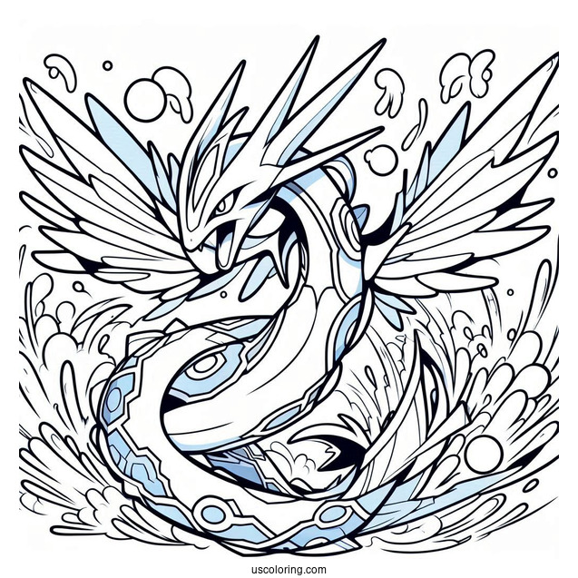 Azure Burst Rayquaza Coloring Page Pokemon Card