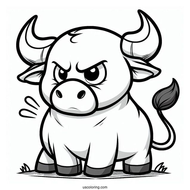 Coloring Page Of Angry Cartoon Bull