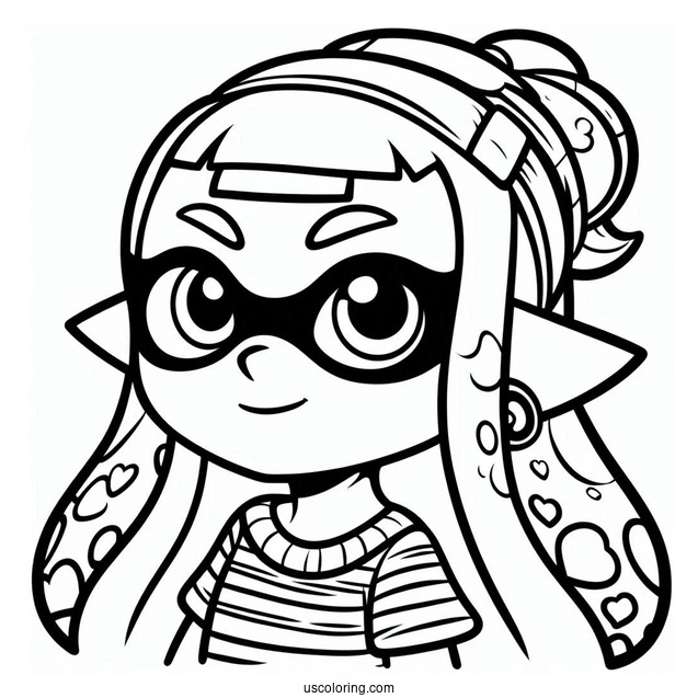 Easy Splatoon Coloring Page Of Callie For Kids