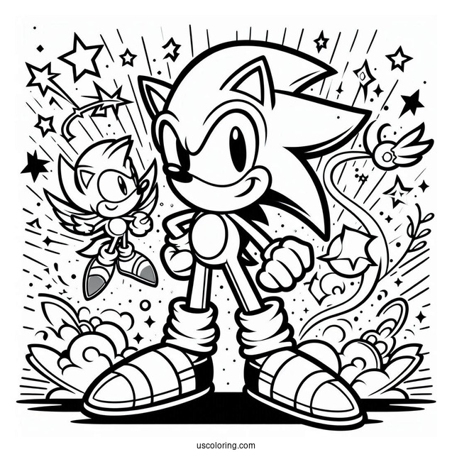 Super Sonic And Mario To Color