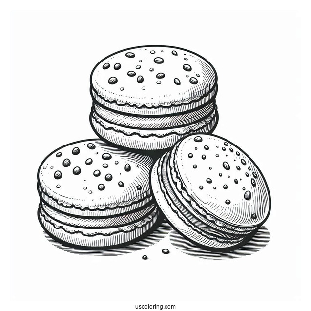 Coloring Page Of Macaroons