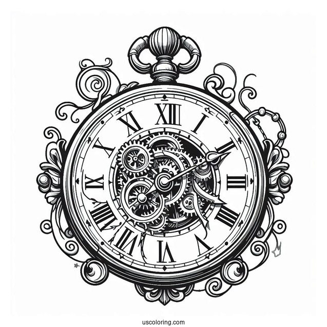 Cogsworth Clock Coloring Page