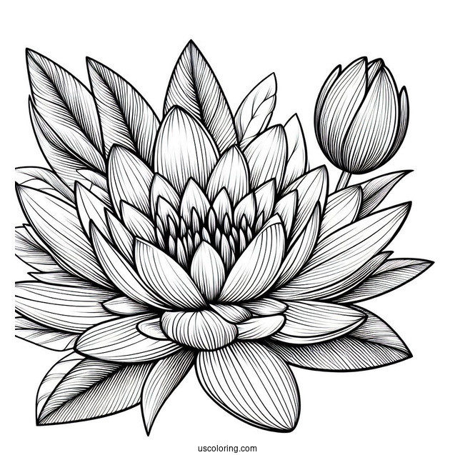 Flower Coloring Pages Of Midnight Water Lily
