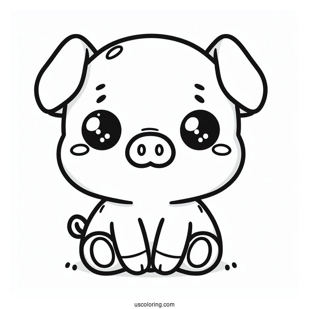 Cute Chibi Piglet Coloring Pages For Kids